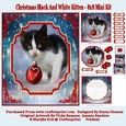 Christmas Black And White Kitten - 8x8 Mini Kit