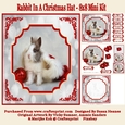 Rabbit In A Christmas Hat - 8x8 Mini Kit