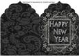 Black and Silver Happy New Year Elegant Top