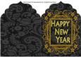 Black and Gold Happy New Year Elegant Top