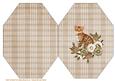 Tabby Kitten and Flowers Octagon Card