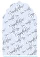 Ice Blue with Silver Text Wedding Elegant Top Card Front