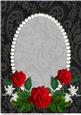 Black Vintage, Pearls and Red Roses Card Front 7