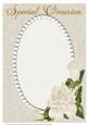 A4 Beige Swirls, Pearls and Ivory Roses Card Front 3