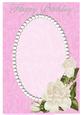 Pink Swirls, Pearls and Ivory Roses Card Front 2