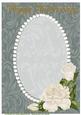Dark Green Swirls, Pearls and Ivory Roses Card Front 3