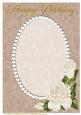 Coffee Swirls,pearls and Ivory Roses Card Front 2
