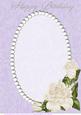 Lilac Swirls, Pearls and Ivory Roses Card Front 2