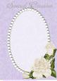 Lilac Swirls, Pearls and Ivory Roses Card Front 3