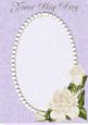 Lilac Swirls, Pearls and Ivory Roses Card Front 4