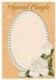 Orange Swirls, Pearls and Ivory Roses Card Front 4