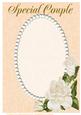 Peach Swirls, Pearls and Ivory Roses Card Front 2