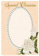 Peach Swirls, Pearls and Ivory Roses Card Front 3