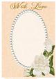 Peach Swirls, Pearls and Ivory Roses Card Front 4