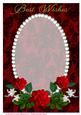 Red and Black Lace with Pearls and Red Roses Card Front 4