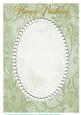 Green Swirls, Flowers and Pearls Card Front 2