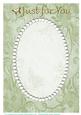 Green Swirls, Flowers and Pearls Card Front 8