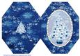 Beautiful White and Blue Christmas Tree Octogon Card
