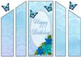 Blue Fantasy Floral Theatre Card