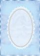 Blue Antique Rose, Lace and Pearl Card Front