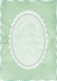 Green Antique Rose, Lace and Pearl Card Front