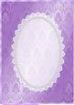 Dark Mauve Damask, Lace, Pearl Card Front