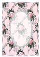 Beautiful Pink Spray, Lace, Pearl Card Front 2