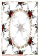 Beautiful Red Rose Spray, Lace , Pearl Card Front