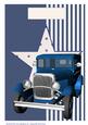 A4 Blue Vintage Truck
