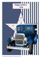 A4 Blue Vintage Truck 3