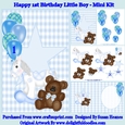 Happy 1st Birthday Little Boy - Mini Kit