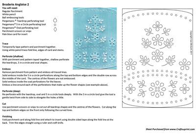 Broderie Anglaise Flowers Parchment Card