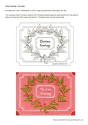 Holly Greetings Freestyle Parchment Card