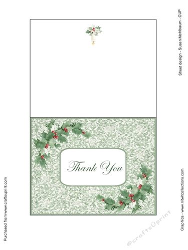 Christmas Thank You Holiday Cut and Fold Quick Card