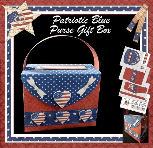 Patriotic Blue Purse Gift Box