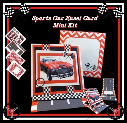 Sports Car Easel Card Mini Kit