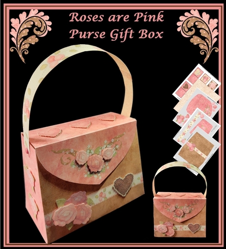 Roses are Pink Purse Shaped Gift Box