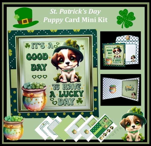 St. Patricks Day Puppy Card Mini Kit