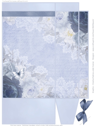 Blue Floral Pinch Bag