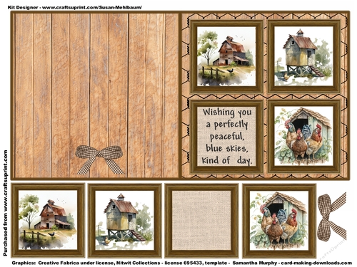 Farm Chickens Cut and Fold Quick Card