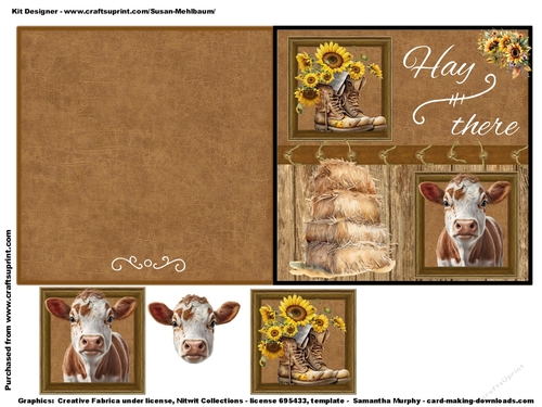 Hay There Cut and Fold Quick Card