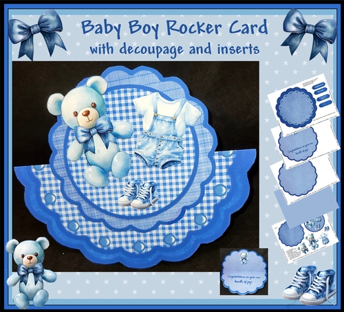 Baby Boy Scallop Rocker Card