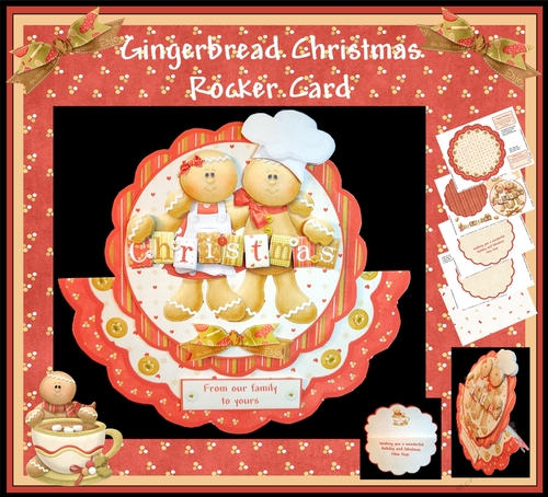 Gingerbread Christmas Scallop Rocker Card