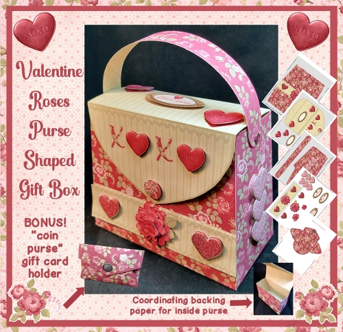 Valentine Roses Purse Shape Gift Box Mini Kit