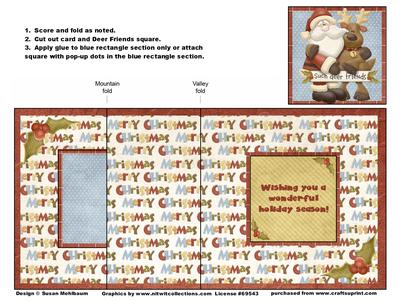 Deer Friends No Hole Double Foldback Christmas Card