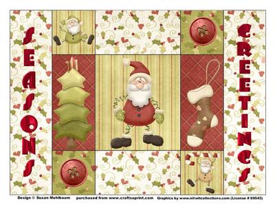 Tri-shutter Seasons Greeting Quilt Card