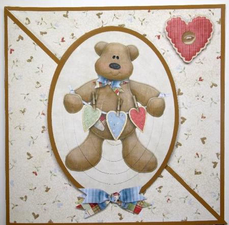 Love You Beary Much Card Kit with Decoupage and Envelope