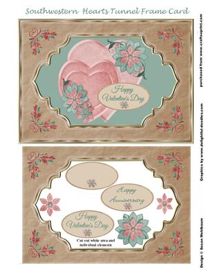 Southwestern Hues Heart Tunnel Frame Card