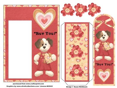 Puppy Love Bookmark Pocket Card