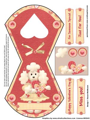 Precious Poodle Valentine Rocker with Decoupage